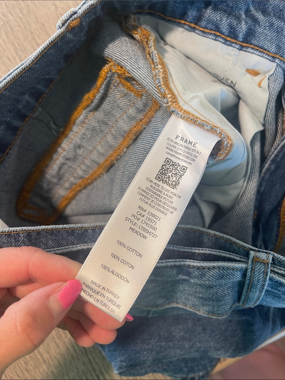 Frame Denim Le Trouser Meadow Short Size 27 - Picture 7 of 7